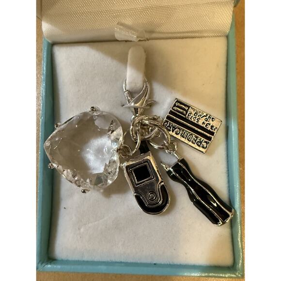 💎 Fashion Diva Charm Pendant Flip Phone Dress Credit Card w/ Box Vintage Y2K - Picture 4 of 6